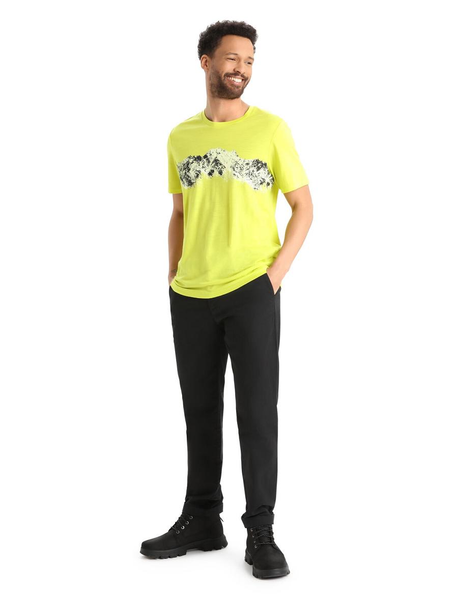 T Shirts Icebreaker Merino Tech Lite II Corta Sleeve Remarkable Range Homme Jaune | FR 1206YXFU